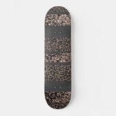Skateboard Rayures de paillettes de léopard Glam 6 (Recto)