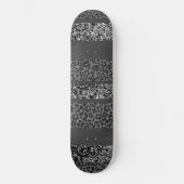 Skateboard Rayures de paillettes de léopard Glam 9 (Recto)