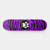 Skateboard Rayures de zèbre violet électrique; Empreinte de p (Horz)