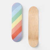 Skateboard Rayures diagonales Pastel Rainbow (Recto)