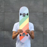 Skateboard Rayures diagonales Pastel Rainbow<br><div class="desc">Un skateboard avec des rayures arc-en-ciel pastel en diagonale : une idée cadeau pour un ami qui aime les couleurs !</div>