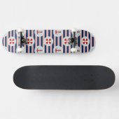 Skateboard Rayures et motif de points nautiques (Horz)