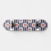Skateboard Rayures et motif de points nautiques (Horz)