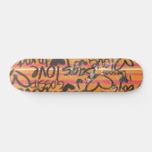 Skateboard Rayures minces oranges (Horz)