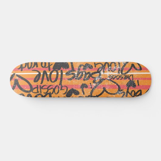 Skateboard Rayures minces oranges (Horz)