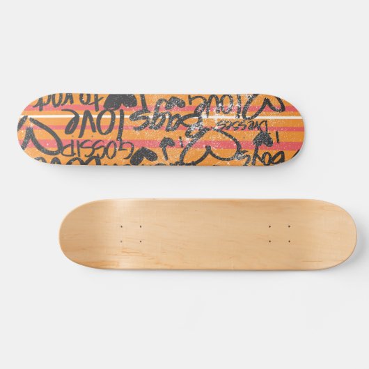 Skateboard Rayures minces oranges (Horz)