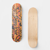 Skateboard Rayures minces oranges (Recto)