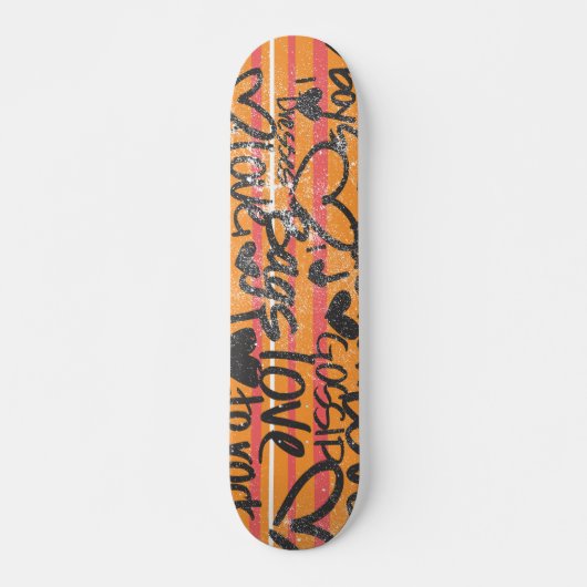 Skateboard Rayures minces oranges (Devant)