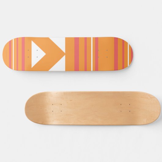 Skateboard Rayures minces oranges (Horz)