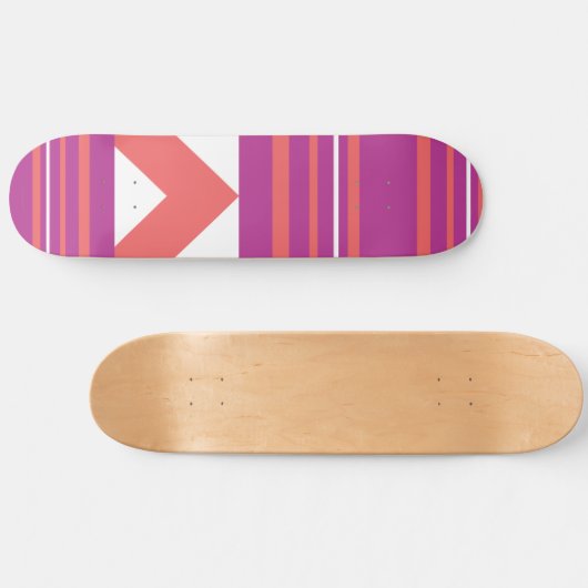 Skateboard Rayures minces pourpres (Horz)