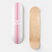 Skateboard Rayures minimalistes monogrammées rétro (Recto)