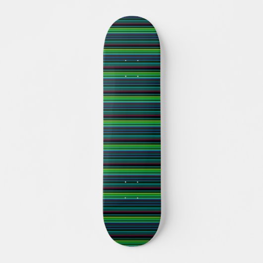 Skateboard Rayures néon colorées mignonnes (Devant)
