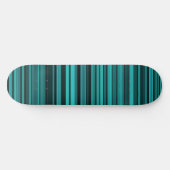 Skateboard Rayures Noir et Sarcelle (Horz)