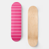 Skateboard Rayures rose pâle et rose chaud (Recto)