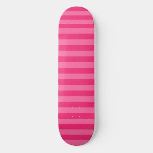 Skateboard Rayures rose pâle et rose chaud (Recto)