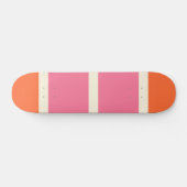 Skateboard Rayures Simples en Rose, Orange et Crème (Horz)