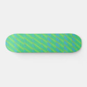 Skateboard rayures vert néon et bleu (Horz)