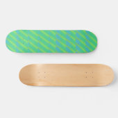 Skateboard rayures vert néon et bleu (Horz)