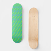 Skateboard rayures vert néon et bleu (Recto)