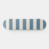 Skateboard Rayures verticales bleues et crème (Horz)