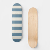 Skateboard Rayures verticales bleues et crème (Recto)