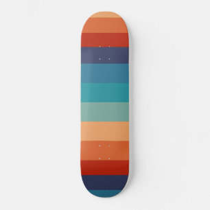 Skateboard Rayures Vintage Couleur Ancienne Style Géométrique