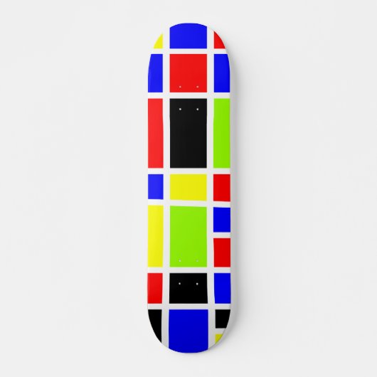 Skateboard Rectangles colorées 02 (Devant)