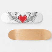 Skateboard Red Angel Coeur avec ailes (Horz)