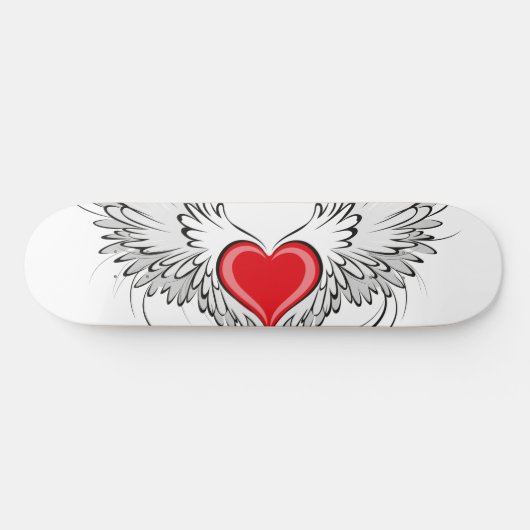Skateboard Red Angel Coeur avec ailes (Horz)