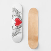 Skateboard Red Angel Coeur avec ailes (Recto)