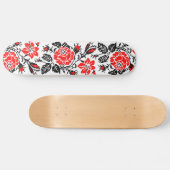 Skateboard Red & Black Rose cross-stitch Russian Pattern (Horz)
