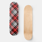Skateboard Red Black White Plaid Tartan Pattern Design  (Recto)