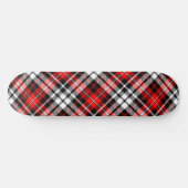 Skateboard Red Black White Plaid Tartan Pattern Design  (Horz)