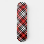 Skateboard Red Black White Plaid Tartan Pattern Design  (Recto)