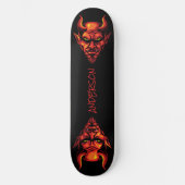 skateboard Red Devil Head avec des cornes (Recto)