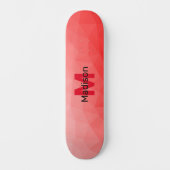 Skateboard Red gradient geometric mesh pattern Monogram (Recto)