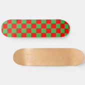 Skateboard Red Green Check À damiers Motif (Horz)