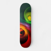 Skateboard Red Green Yin Yang Moderne Motif d'art Abstrait #2 (Recto)
