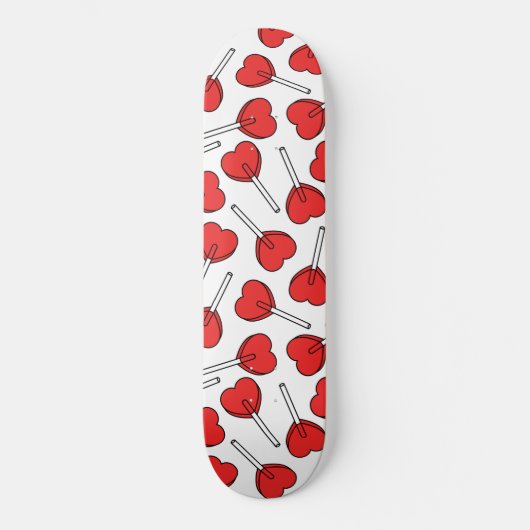 Skateboard Red Lollipops, Heart Lollipops, Lollipop Pattern (Recto)