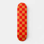 Skateboard Red Orange Check À damiers Motif (Devant)