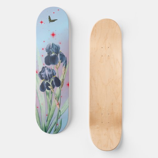 Skateboard RED STARS BLUE IRIS (Recto)