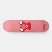 Skateboard Red teddy bear skateboard, custom name (Horz)