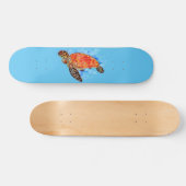 Skateboard Red Watercolor Sea Turtle (Horz)