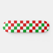 Skateboard Red White Green Checkered Pattern Design  (Horz)