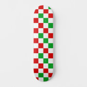 Skateboard Red White Green Checkered Pattern Design  (Recto)