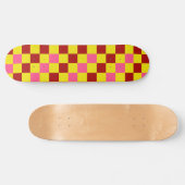Skateboard Red Yellow Pink Checkered Pattern Design  (Horz)