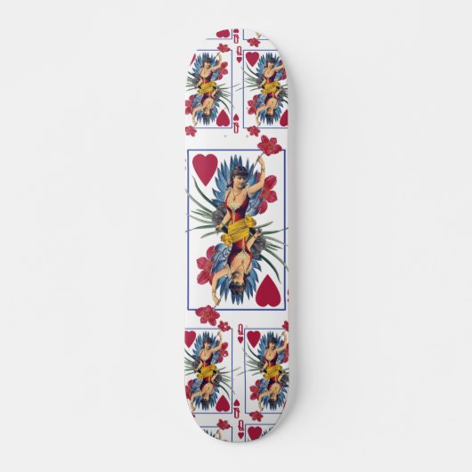 Skateboard Reine des coeurs et des fleurs (Devant)