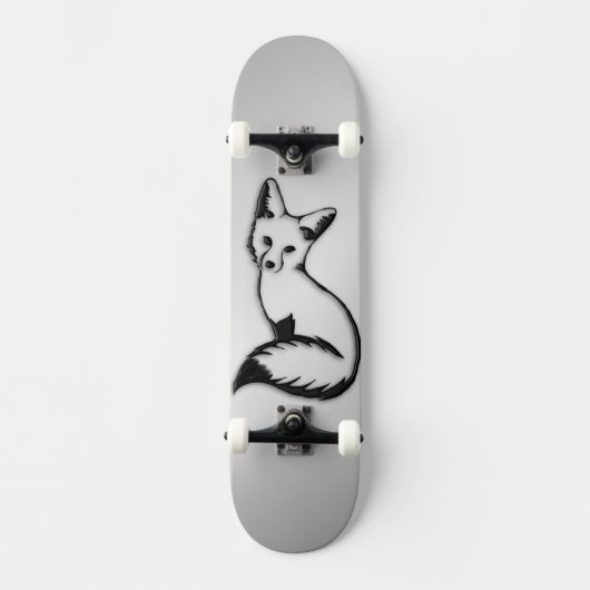 Skateboard Renard argenté (Recto)