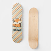 Skateboard Renard boisé; Vert sage, Orange, Brown rayures (Recto)