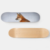 Skateboard Renard rouge en hiver (Horz)